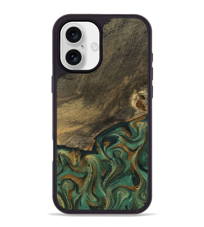 iPhone 16 Plus Wood Phone Case - Emely (Green, 798113)