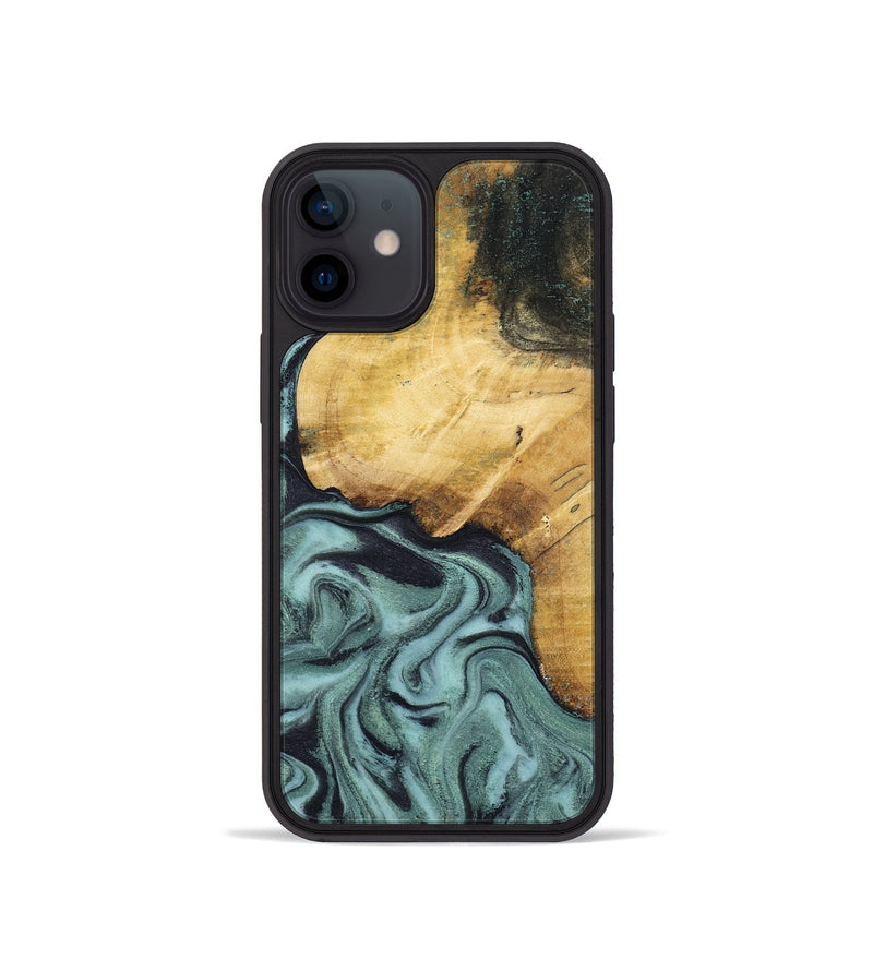 iPhone 12 mini Wood Phone Case - Arya (Green, 798114)