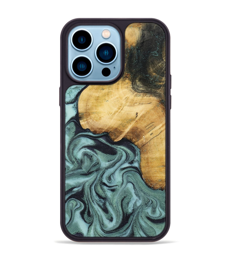 iPhone 14 Pro Max Wood Phone Case - Arya (Green, 798114)