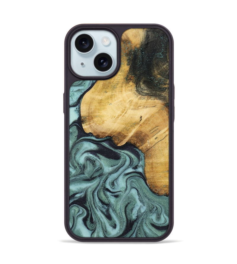iPhone 15 Wood Phone Case - Arya (Green, 798114)