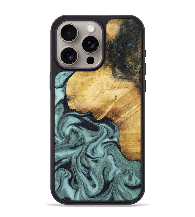 iPhone 15 Pro Max Wood Phone Case - Arya (Green, 798114)
