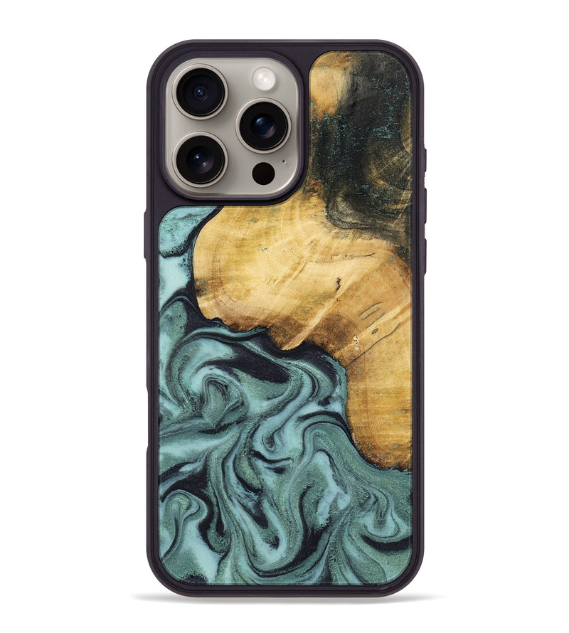 iPhone 16 Pro Max Wood Phone Case - Arya (Green, 798114)
