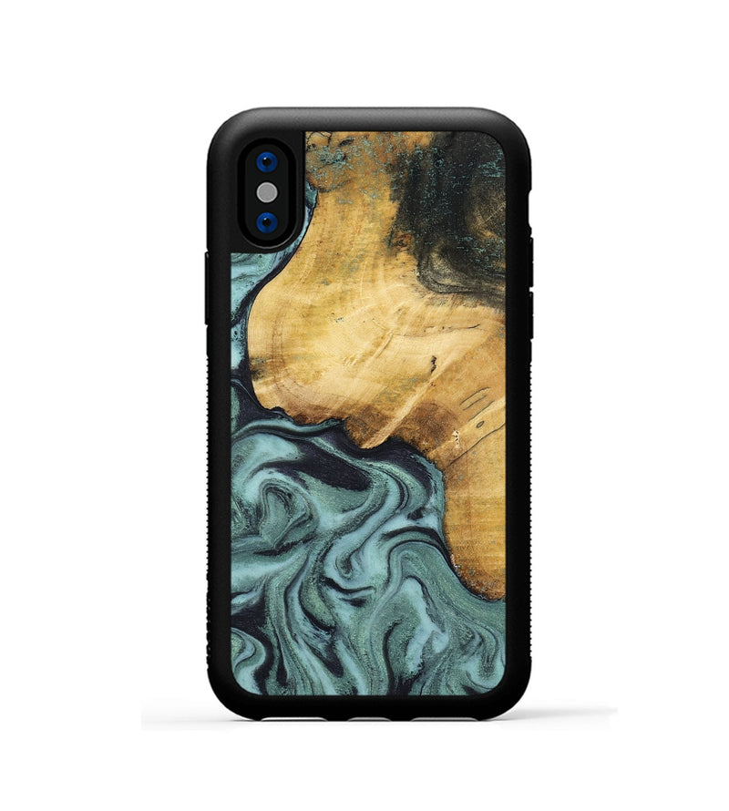 iPhone Xs Wood Phone Case - Arya (Green, 798114)