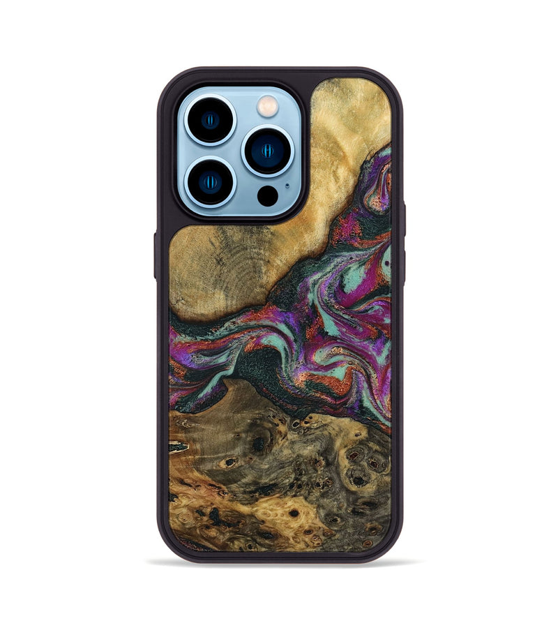 iPhone 14 Pro Wood Phone Case - Brant (Green, 798115)