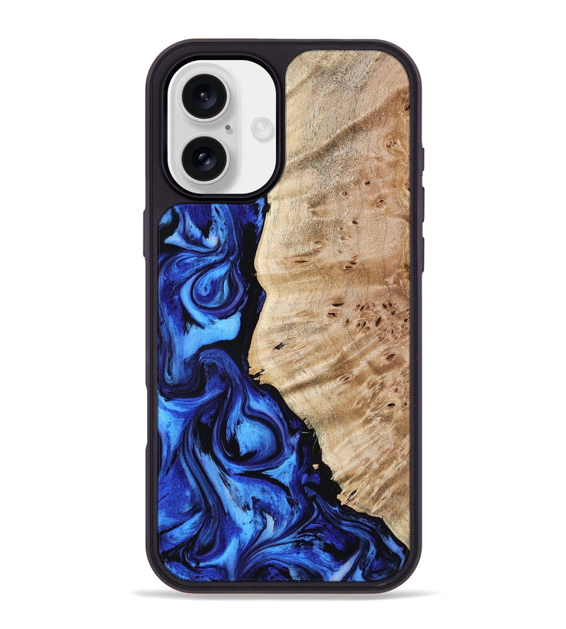 iPhone 16 Plus Wood Phone Case - Shirlee (Blue, 798117)