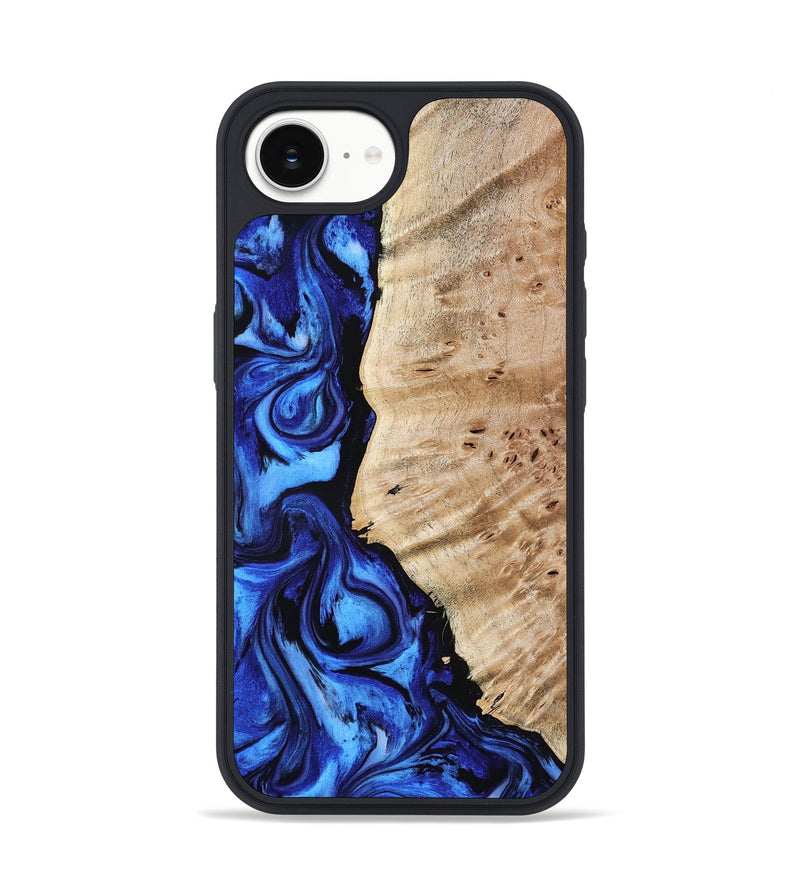 iPhone 16e Wood Phone Case - Shirlee (Blue, 798117)