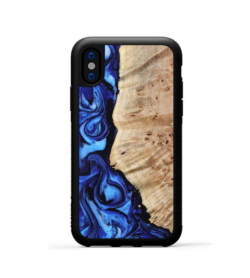 iPhone Xs Wood Phone Case - Shirlee (Blue, 798117)