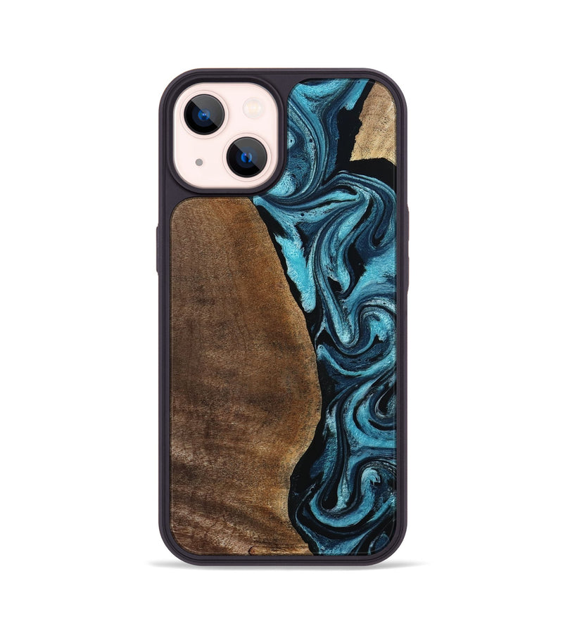 iPhone 14 Wood Phone Case - Isis (Blue, 798118)