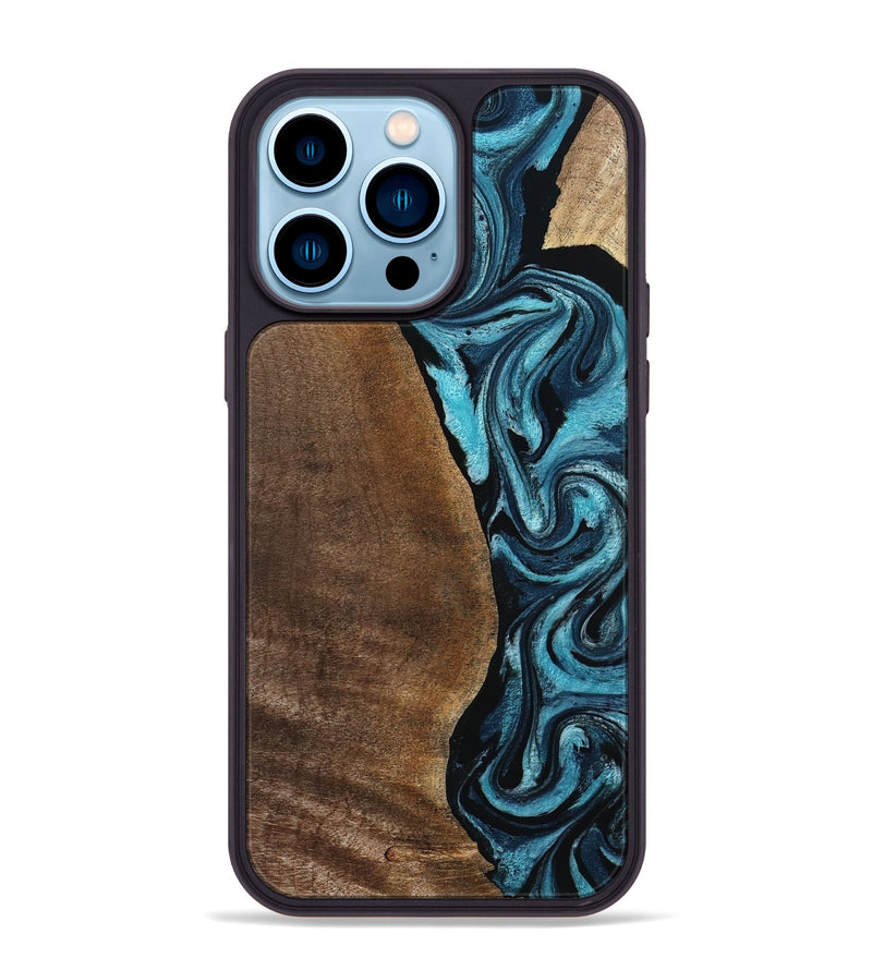 iPhone 14 Pro Max Wood Phone Case - Isis (Blue, 798118)