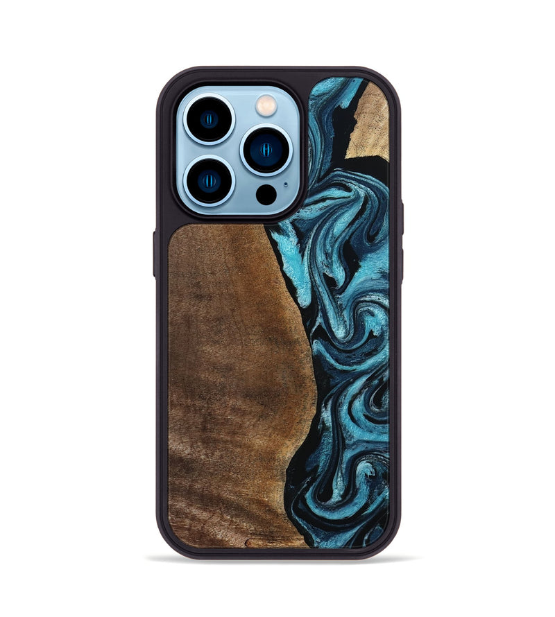 iPhone 14 Pro Wood Phone Case - Isis (Blue, 798118)