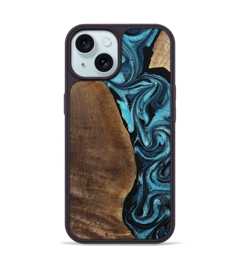 iPhone 15 Wood Phone Case - Isis (Blue, 798118)
