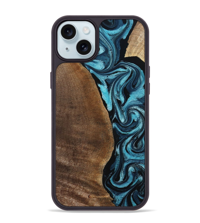 iPhone 15 Plus Wood Phone Case - Isis (Blue, 798118)