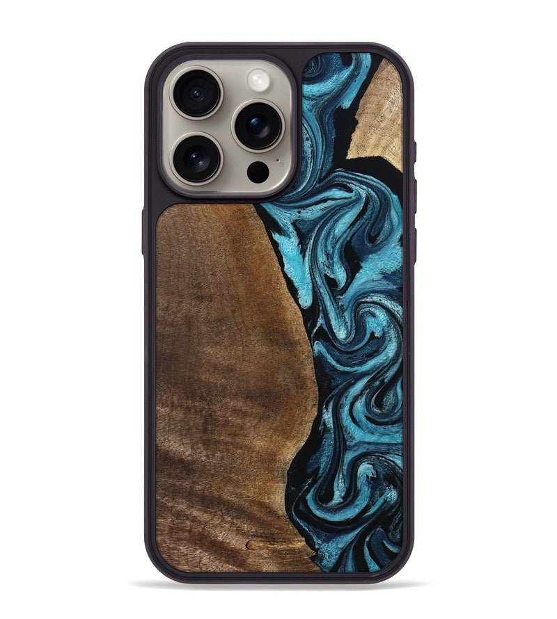 iPhone 15 Pro Max Wood Phone Case - Isis (Blue, 798118)