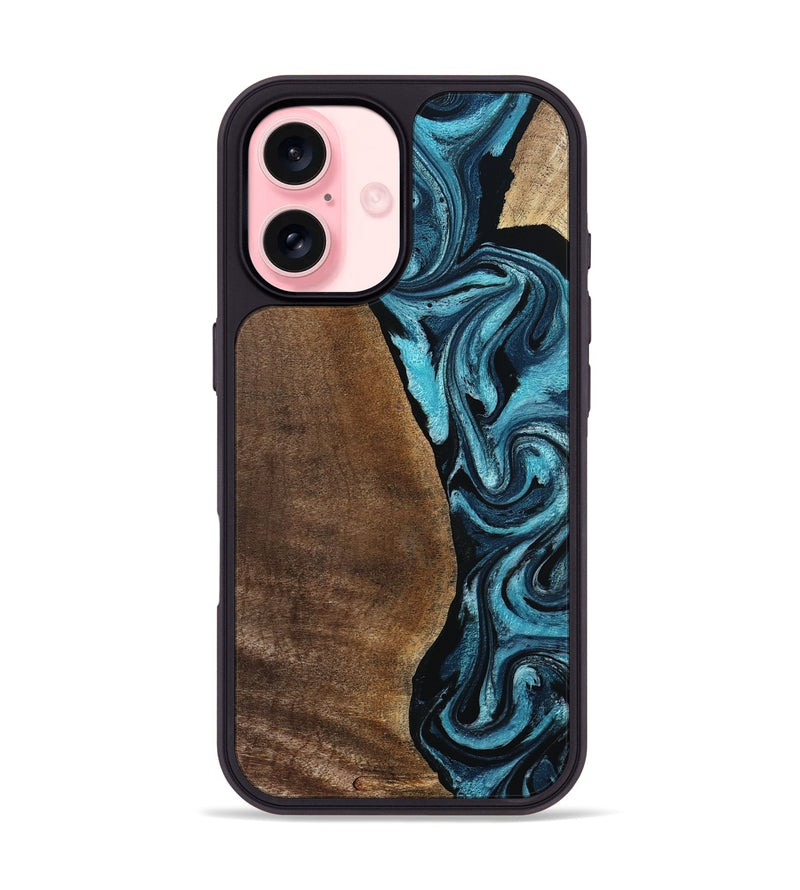 iPhone 16 Wood Phone Case - Isis (Blue, 798118)