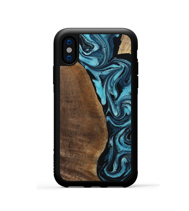 iPhone Xs Wood Phone Case - Isis (Blue, 798118)