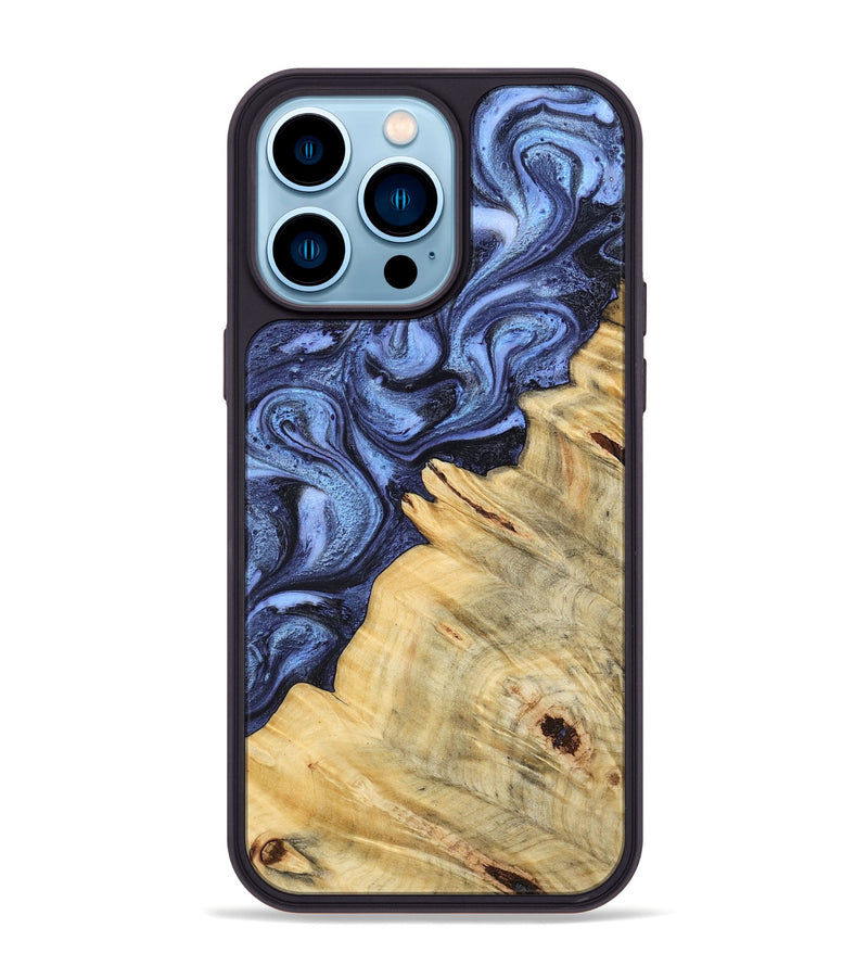 iPhone 14 Pro Max Wood Phone Case - Joelle (Blue, 798120)