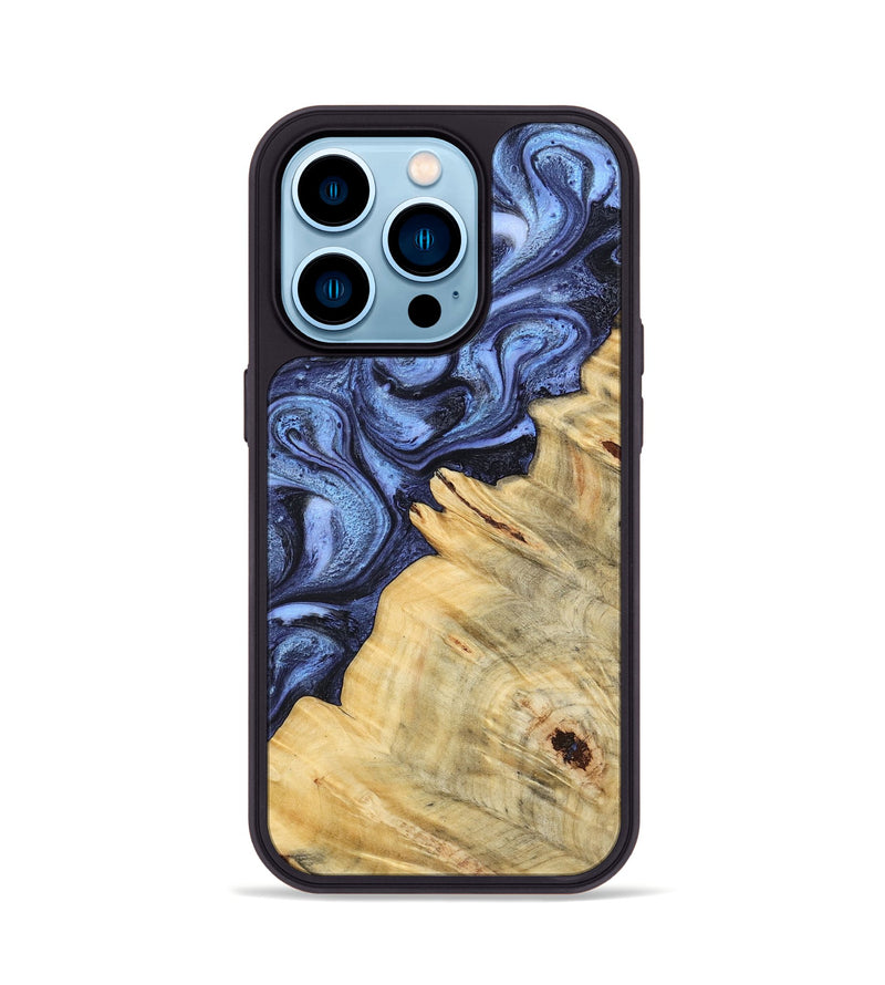 iPhone 14 Pro Wood Phone Case - Joelle (Blue, 798120)