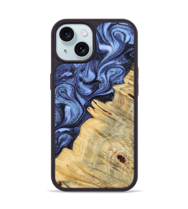 iPhone 15 Wood Phone Case - Joelle (Blue, 798120)