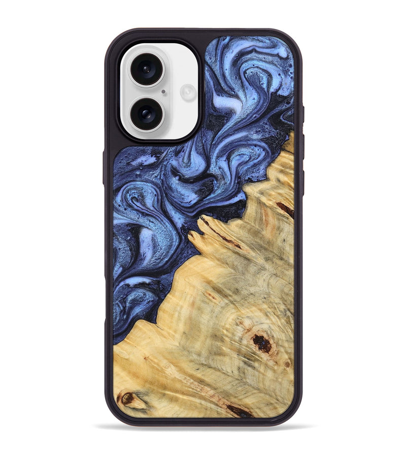 iPhone 16 Plus Wood Phone Case - Joelle (Blue, 798120)