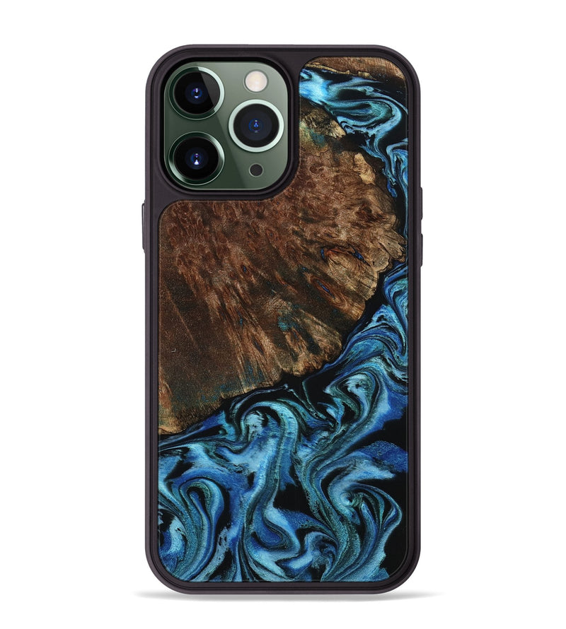 iPhone 13 Pro Max Wood Phone Case - Marie (Blue, 798122)