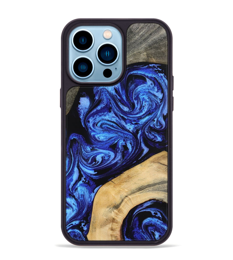 iPhone 14 Pro Max Wood Phone Case - Mariana (Blue, 798123)