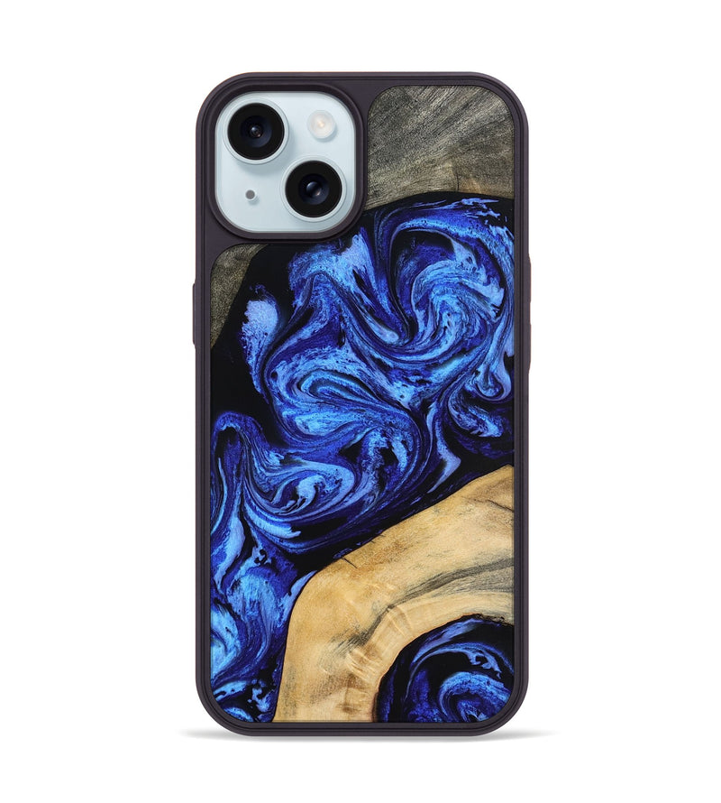 iPhone 15 Wood Phone Case - Mariana (Blue, 798123)