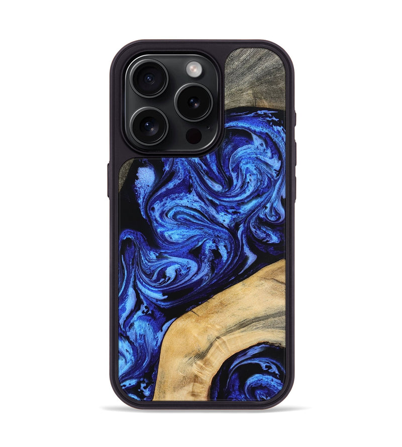 iPhone 15 Pro Wood Phone Case - Mariana (Blue, 798123)