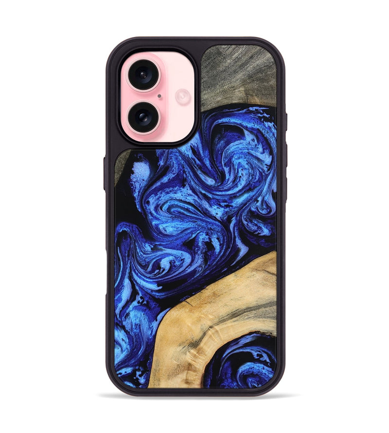 iPhone 16 Wood Phone Case - Mariana (Blue, 798123)