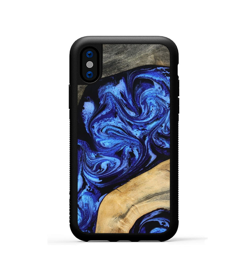iPhone Xs Wood Phone Case - Mariana (Blue, 798123)