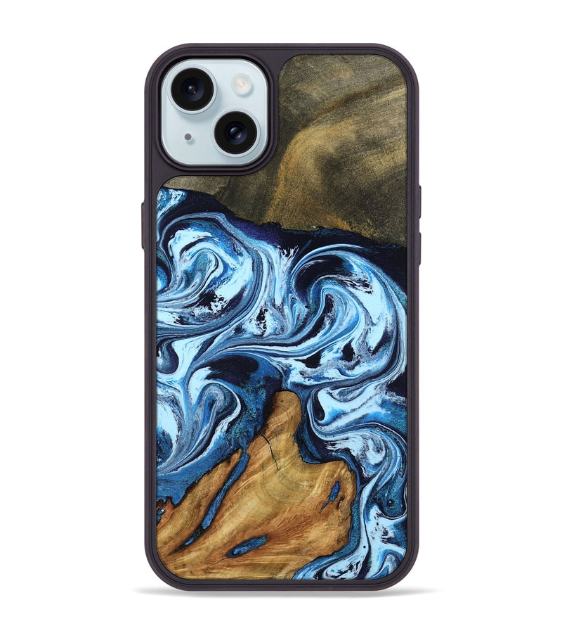 iPhone 15 Plus Wood Phone Case - Lyn (Blue, 798124)