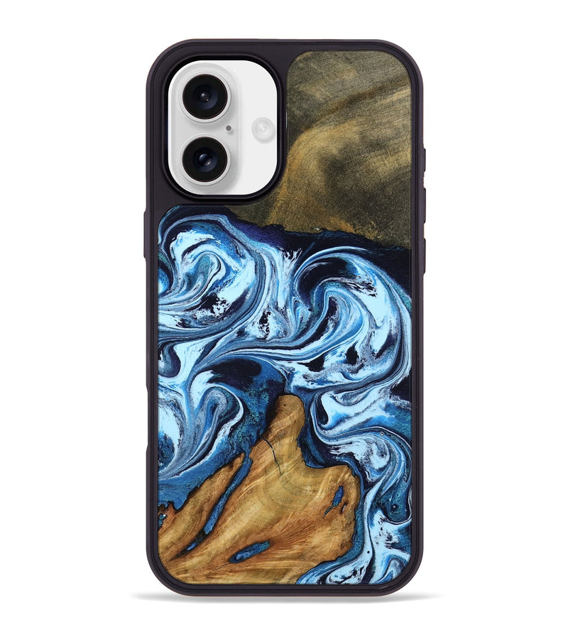 iPhone 16 Plus Wood Phone Case - Lyn (Blue, 798124)