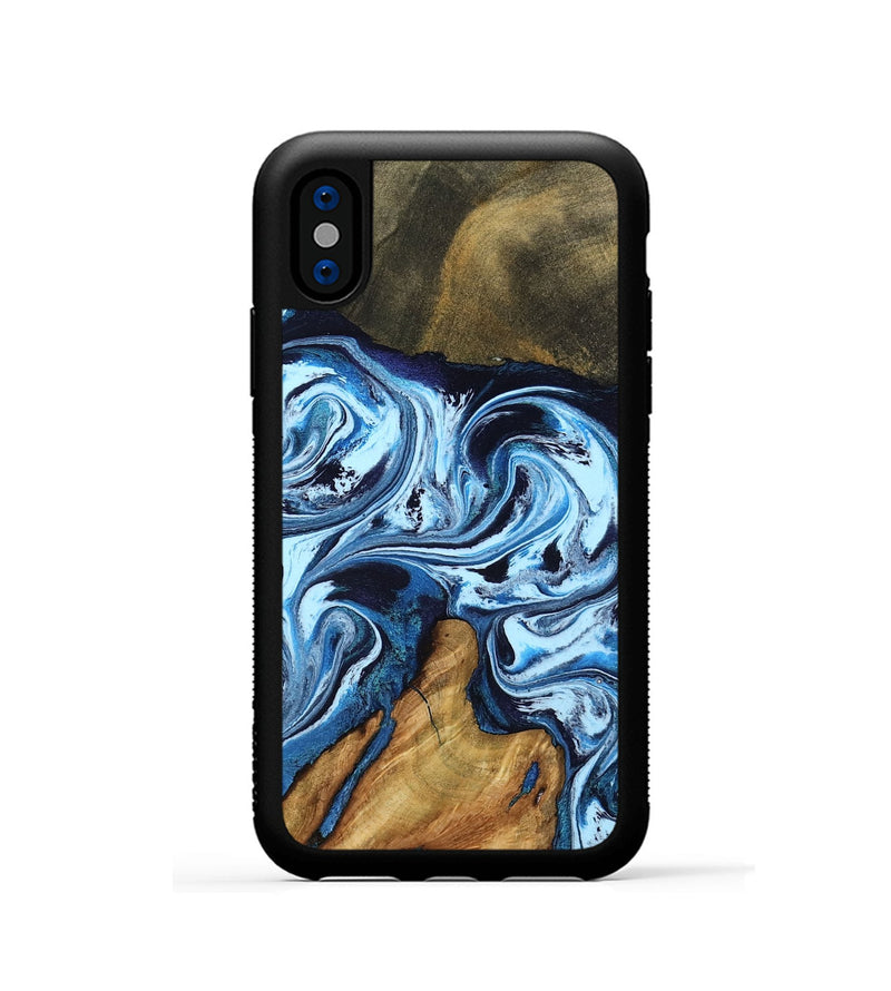 iPhone Xs Wood Phone Case - Lyn (Blue, 798124)