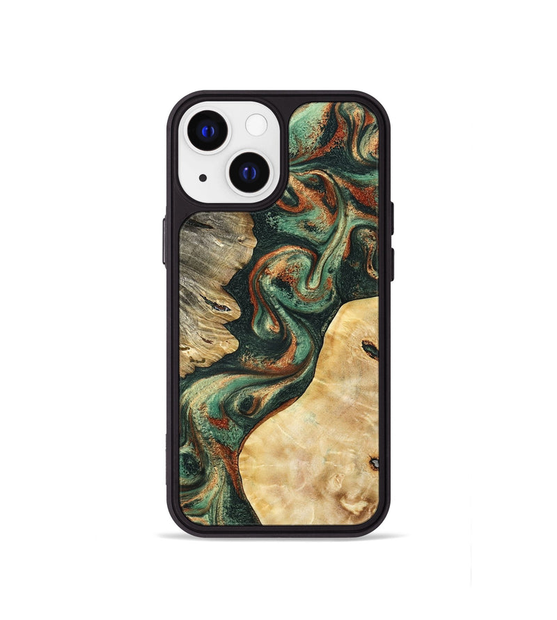 iPhone 13 mini Wood Phone Case - Kannon (Green, 798126)