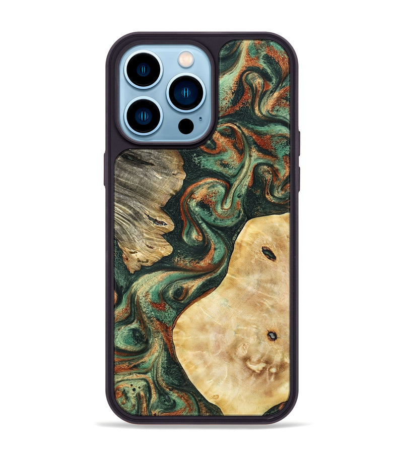 iPhone 14 Pro Max Wood Phone Case - Kannon (Green, 798126)