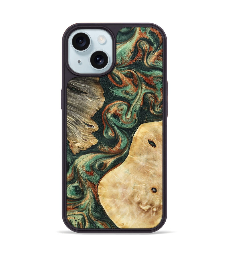 iPhone 15 Wood Phone Case - Kannon (Green, 798126)