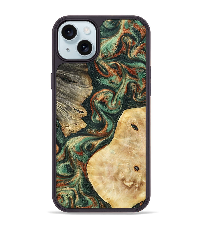 iPhone 15 Plus Wood Phone Case - Kannon (Green, 798126)