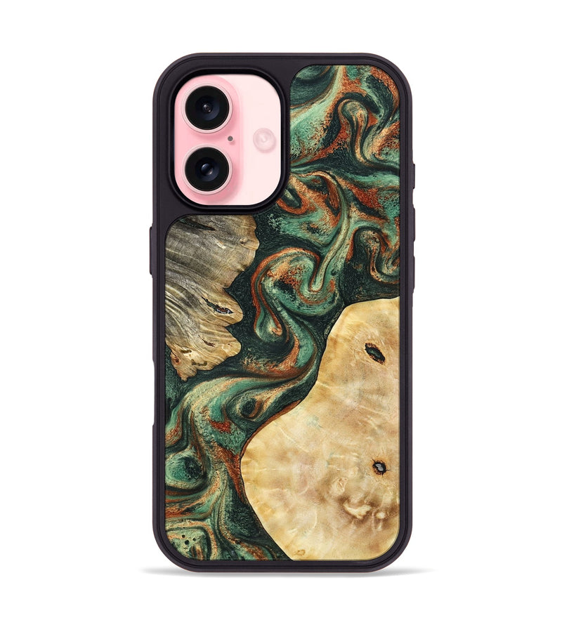 iPhone 16 Wood Phone Case - Kannon (Green, 798126)