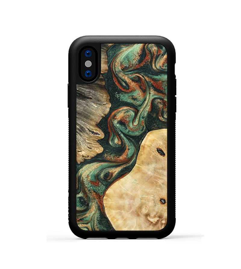 iPhone Xs Wood Phone Case - Kannon (Green, 798126)