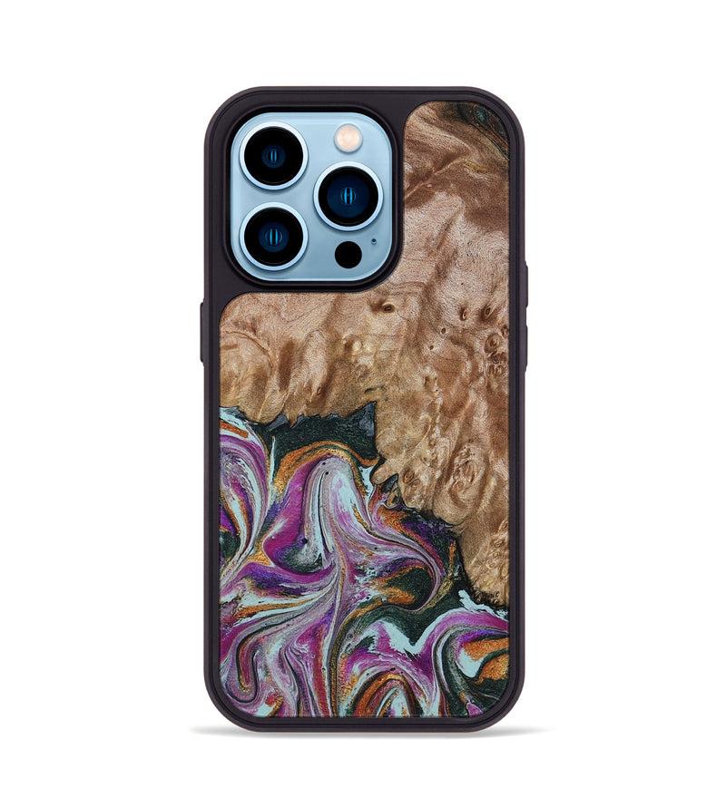 iPhone 14 Pro Wood Phone Case - Lois (Green, 798127)