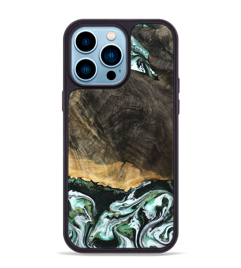 iPhone 14 Pro Max Wood Phone Case - Arron (Green, 798130)