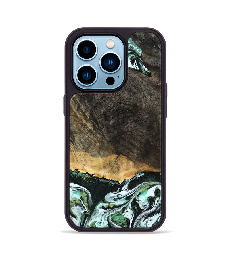 iPhone 14 Pro Wood Phone Case - Arron (Green, 798130)
