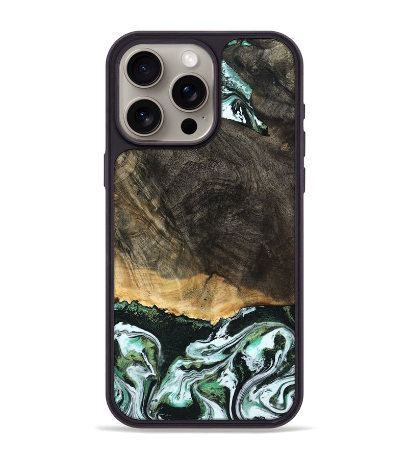 iPhone 15 Pro Max Wood Phone Case - Arron (Green, 798130)