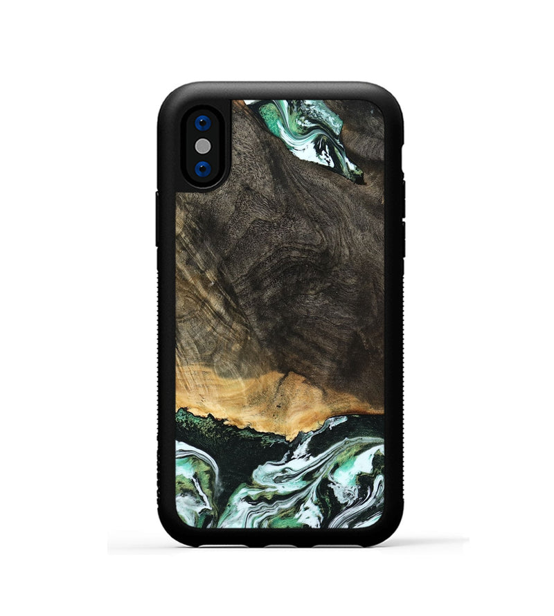 iPhone Xs Wood Phone Case - Arron (Green, 798130)