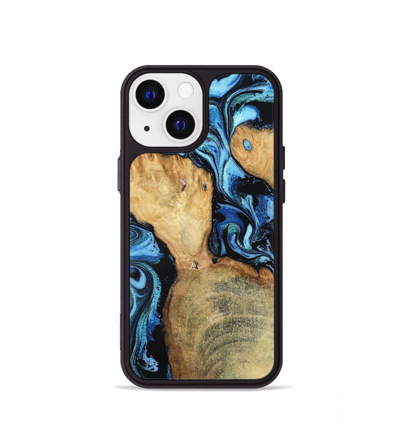 iPhone 13 mini Wood Phone Case - Huxley (Blue, 798138)