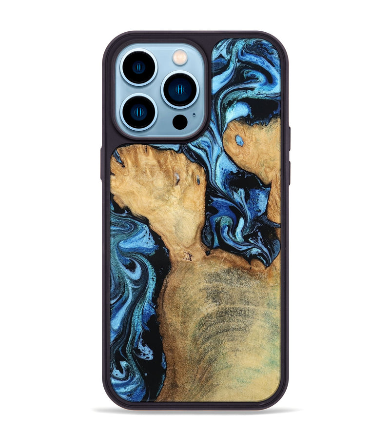iPhone 14 Pro Max Wood Phone Case - Huxley (Blue, 798138)