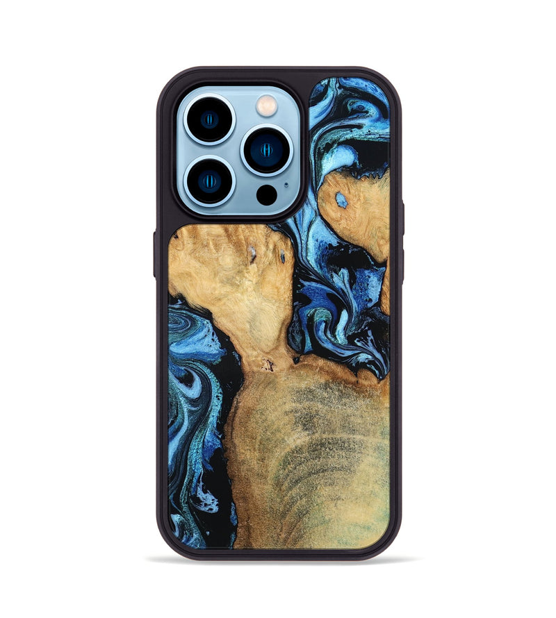 iPhone 14 Pro Wood Phone Case - Huxley (Blue, 798138)