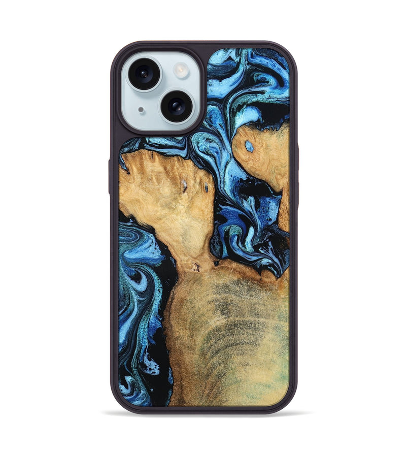 iPhone 15 Wood Phone Case - Huxley (Blue, 798138)