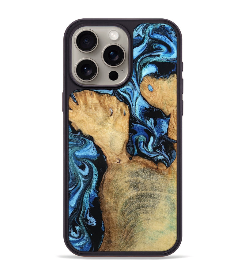 iPhone 15 Pro Max Wood Phone Case - Huxley (Blue, 798138)