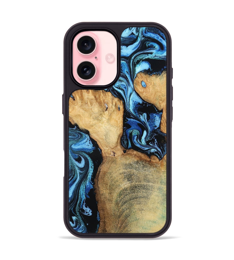 iPhone 16 Wood Phone Case - Huxley (Blue, 798138)