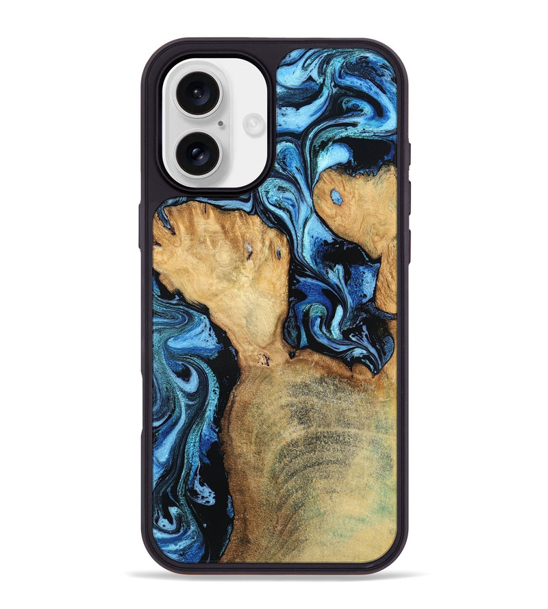 iPhone 16 Plus Wood Phone Case - Huxley (Blue, 798138)